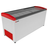 Ларь GELLAR FG 750 E красный стекло гнутое