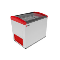 Ларь морозильный GELLAR FG 375 E красный (стекло гнутое)