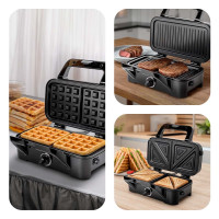 Вафельница Kitfort КТ-1674 черный/серебристый