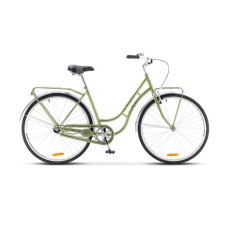 Велосипед STELS Navigator-320 28 V020 19.5 Зелёный 2017 1-ск, рама STEEL 19,5, вилка жёсткая STEEL, задний нож.тормоз, двойной AL обод, комфортное седло, длинные стальные крылья, багажник передний/задний, звонок.