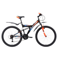 Велосипед BLACK ONE Flash FS26 D черно-оранж 18"