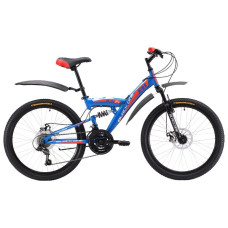 Велосипед BLACK ONE Ice FS 24 D сине-красный (H000006723)