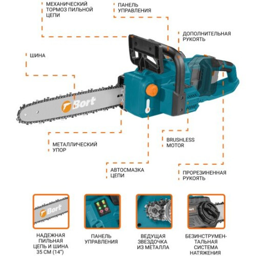 Электропила аккумуляторная Bort BKS-4014