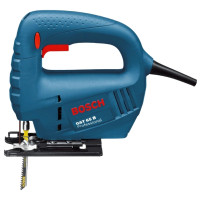 Лобзик Bosch GST 65 B , мощность 400 Вт, D-образная рукоятка, число ходов 3100 ход/мин, вес 2,4 кг, мах толщина пропила (дерево) 65 мм, мах толщина пропила (металла) 6 мм,коробка.