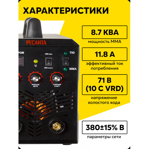 Сварочный аппарат инверторный Ресанта САИ-250 ПРОМ 