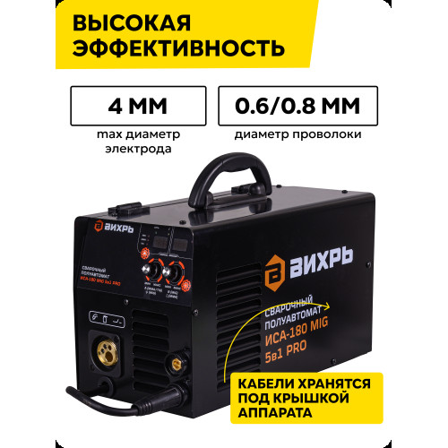 Сварочный полуавтомат Вихрь ИСА-180 MIG 5в1 PRO