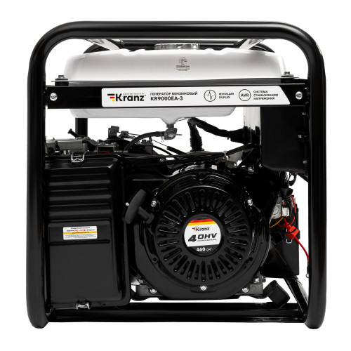 Генератор бензиновый Kranz KR9000EA-3, 9кВт, 230В/380В, 25л, коннектор автоматики, электростартер