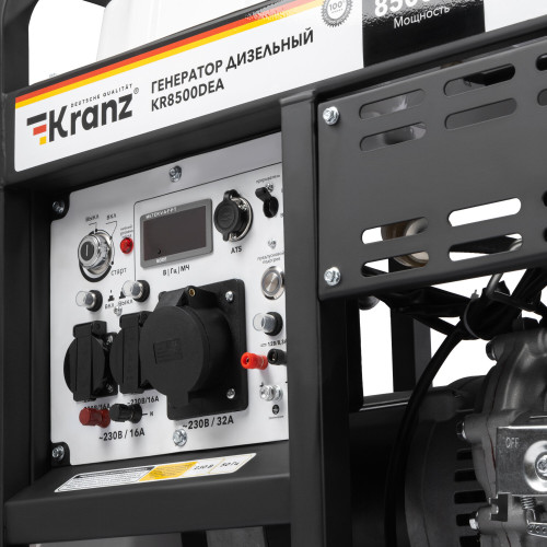 Генератор дизельный Kranz KR8500DEA 8,5кВт, 230В, 16л, коннектор автоматики, электростартер