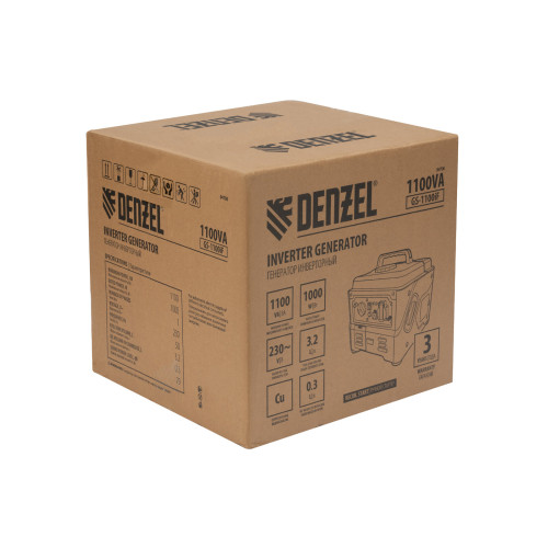 Генератор инверторный Denzel GS-1100iF 1,1 кВт, 230 В, ручной старт
