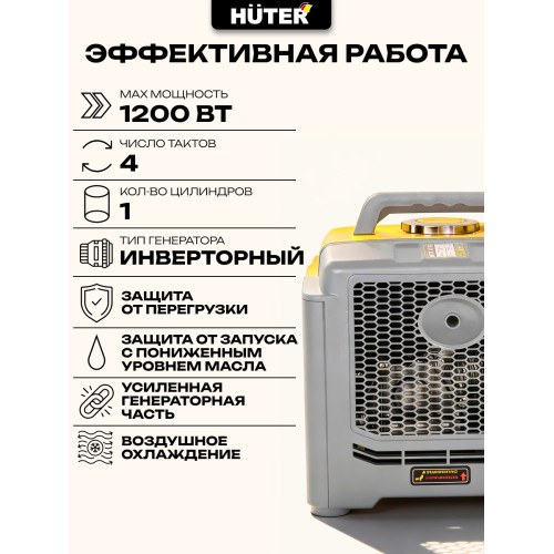 Инверторный генератор Huter DN А1,5i Grey