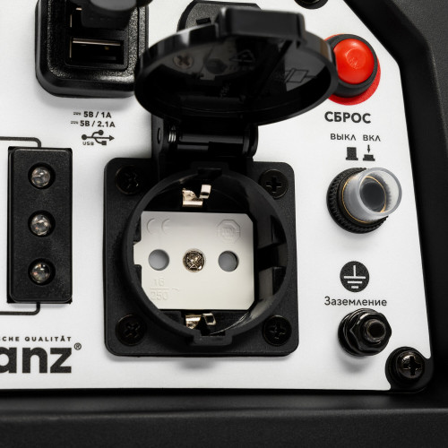 Генератор инверторный Kranz KR1200I 1,2кВт, 230В, 2л, закрытый корпус, ручной старт