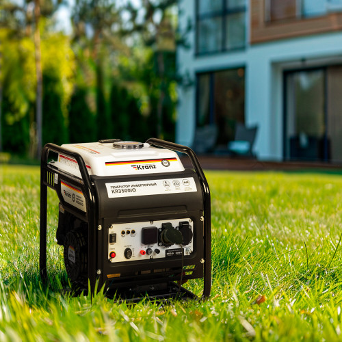 Электрогенератор бензиновый инверторный Kranz KR3500IO 3.5 кВт, 96 дБ, 27 кг