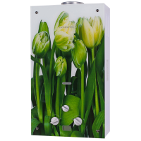 Газовая колонка GENBERG-210.01 тюльпаны стекло 20кВт дисплей 10л/мин