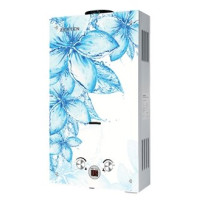 Колонка ZERTEN 20 Glass D ВПГ голубые цветы автомат 10л/мин.