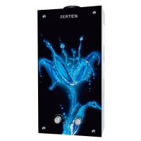 Колонка ZERTEN 20 Glass G (Синий цветок) ВПГ автомат 10л/мин.