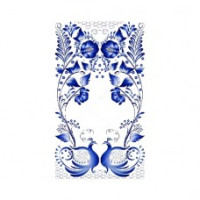 Газовая колонка GENBERG-210.01 гжель стекло 20кВт дисплей 10л/мин