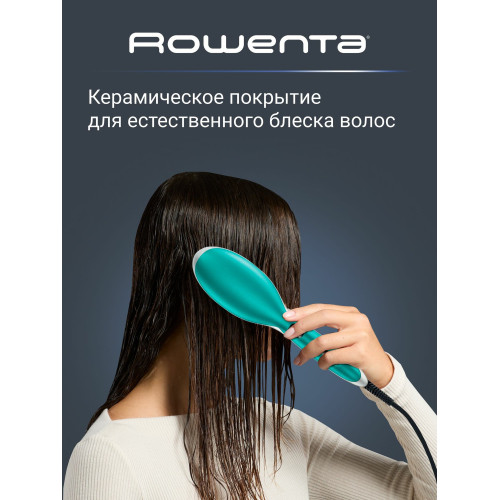 Расческа-выпрямитель Rowenta CF5820F0 черный/зеленый