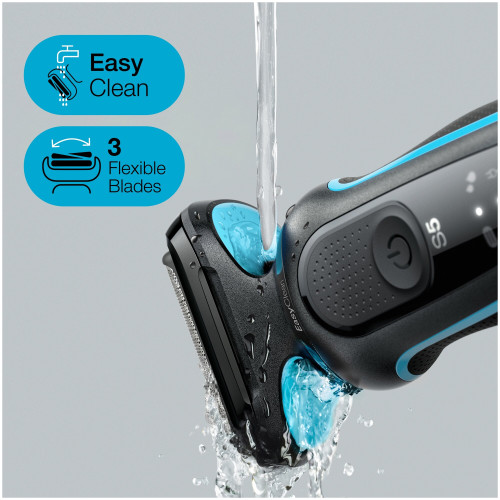 Электробритва Braun 51-M1000s черный/голубой