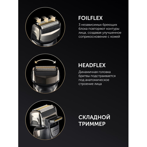 Электробритва Polaris PMF 1013RC черный/серебристый