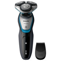 Бритва роторная Philips S5400/26 реж.эл.:3 питан.:аккум. черный/серебристый