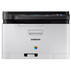 МФУ Samsung Xpress SL-C480 Color Laser Multifunction Printer SS254E, цветной лазерный принтер/сканер/копир A4, 18 4 цв стр/мин, 2400x600 dpi, 128 Мб, подача: 150 лист., вывод: 50 лист., Post Script, Ethernet, USB, ЖК-панель старт.к-жи 700 стр. черный, по