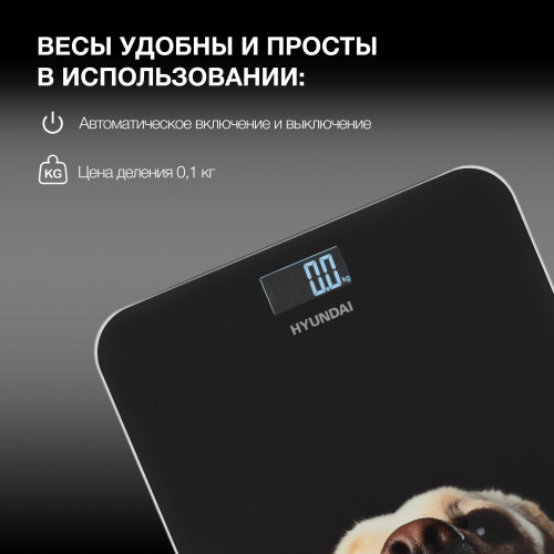 Весы напольные Hyundai H-BS03674 черный