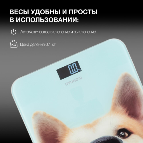 Весы напольные Hyundai H-BS03680 голубой