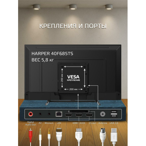 Телевизор HARPER 40F685TS