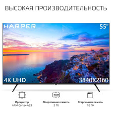 Телевизор HARPER 55U771TS черный