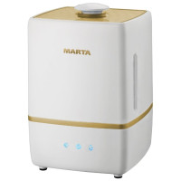 Увлажнитель воздуха MARTA MT-2668 светлый янтарь ультразвуковой с функцией ионизации воздуха, три режима мощности испарения, объем -5л раб 20ч 300мл/час. LED индикаторы режимов работы и отсутствия воды, сенсорное управление 30W площадь обслуживания 50 м2