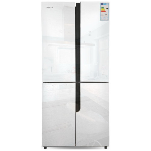 Холодильник GiNZZU NFK-500 белое стекло