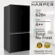 Холодильник HARPER RH6966BW black glass