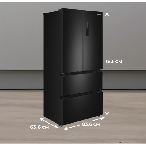 Холодильник MEFERI MFR83Black IX Total no frost french door comfort