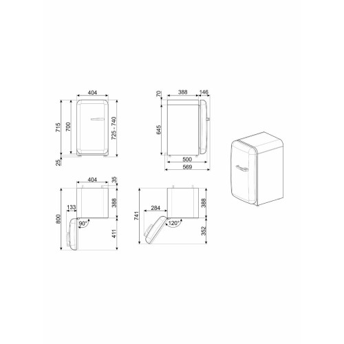 Холодильник SMEG FAB5LCR6 стиль 50-х кремовый