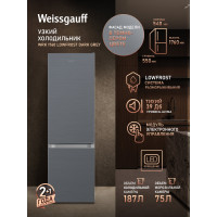 Холодильник Weissgauff WRK 1760 LowFrost Dark Grey