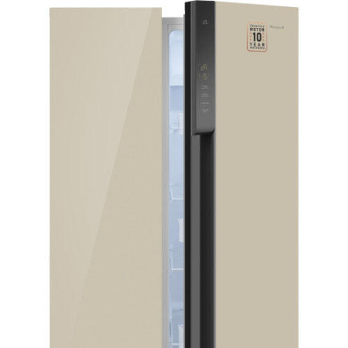 Холодильник Weissgauff WSBS 500 Inverter NoFrost Beige Glass