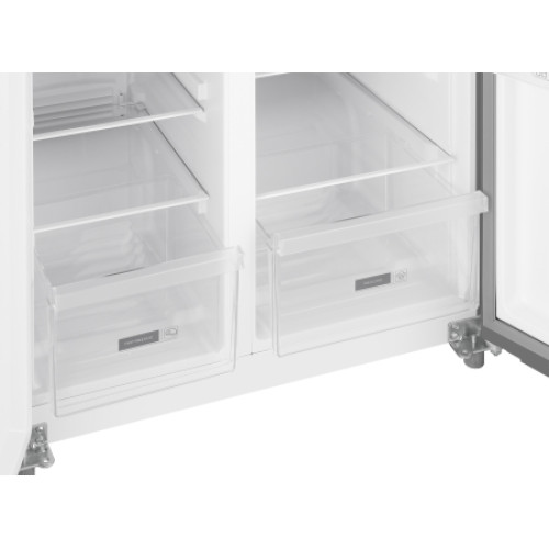 Холодильник Weissgauff WSBS 500 Inverter NoFrost Beige Glass