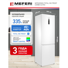 Холодильник MEFERI MFR200WH Total No Frost Combi Ultra