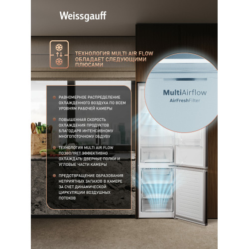 Холодильник Weissgauff WRK 2010 D Inverter NoFrost Inox Soft Close
