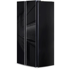 Холодильник GINZZU NFK-462 SBS черное стекло INVERTER