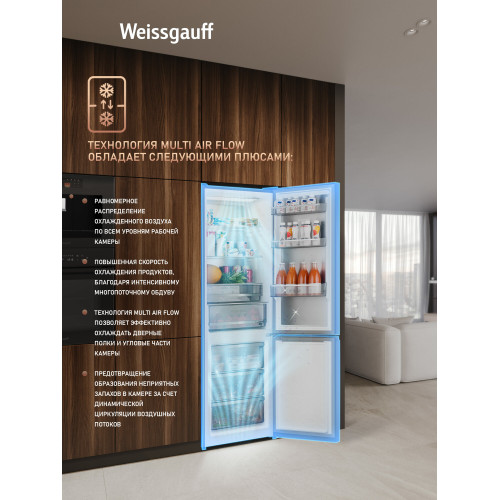 Холодильник Weissgauff WRK 2000 Premium Total NoFrost Dark Grey