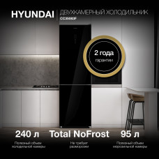 Холодильник Hyundai CC35083F белое стекло