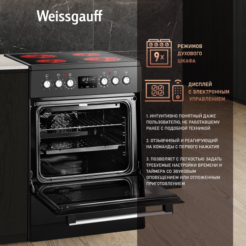 Плита Weissgauff WES E12V15 BE