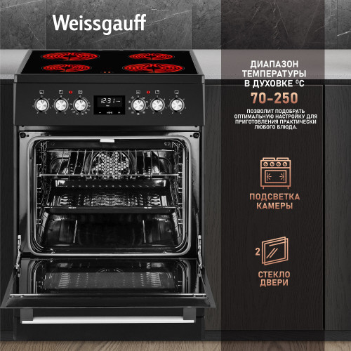 Плита Weissgauff WES E12V15 BE