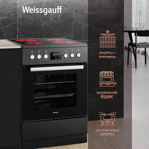 Плита Weissgauff WES E12V15 BE