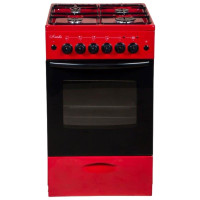 Плита Комбинированная Лысьва ЭГ 401 МС-2у вишневый (стеклянная крышка) реш.чугун