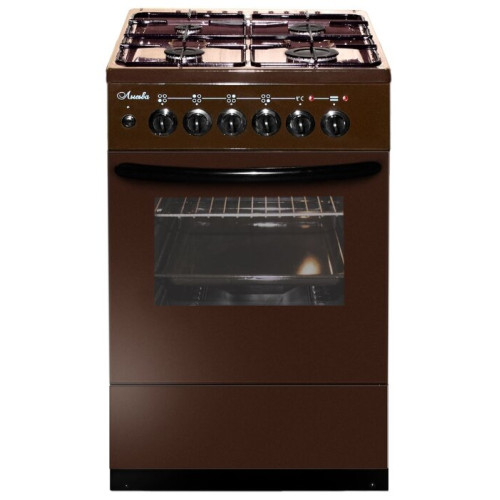 Плита Комбинированная Лысьва ЭГ 404 М2С-2у коричневый (стеклянная крышка) реш.чугун