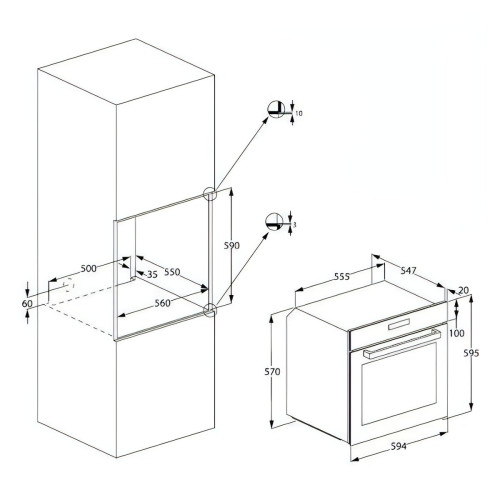 Духовой шкаф Meferi MEO608WH Microwave