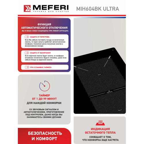 Варочная поверхность Meferi MIH604BK Ultra