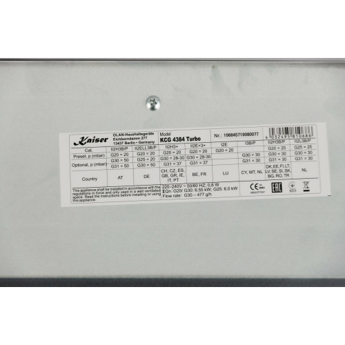 Варочная поверхность Kaiser KCG 4384 Turbo